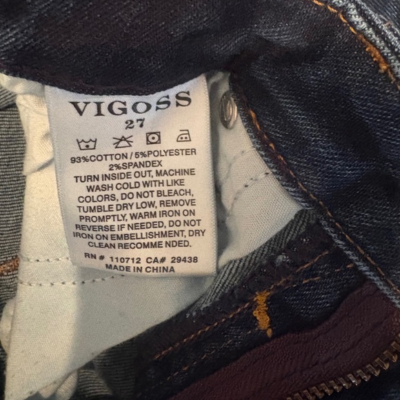 Vigoss Ace Skinny Jeans Womens Blue Distressed Frayed Hem Stretch Denim Size 27 - Picture 5 of 5
